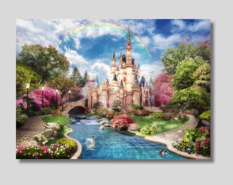 Princess Castle Canvas Art: Fairy Tale Wall Decor