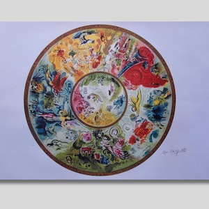 Marc Chagall Canvas Wall Art, Marc Chagall Ceiling of Garnier opéra Art Print, Cubism Art, Expressionism Art, Home Decor, Gift idea