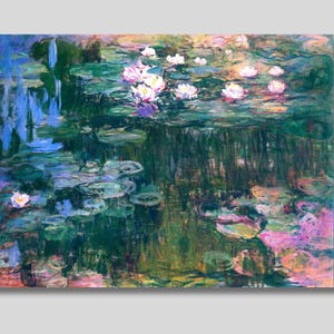 Water Lilies by Claude Monet Canvas Wall Art, Fine Art, Impressionist Art, Minimalist Art, Classic Art, Natural Landscape, Trendy Art, Gift