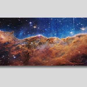 Carina Nebula NASA Deep Field Canvas Wall Art, James Webb Telescope First Images Print,  NASA Space Poster, Space Photo Print, Galaxy Art