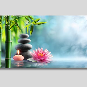 Zen Stones Canvas Wall Art, Zen Stones Art Decor, Balancing Stones Art Print, Massage Stones Canvas Decor, Neutral Wall Art, Gift idea