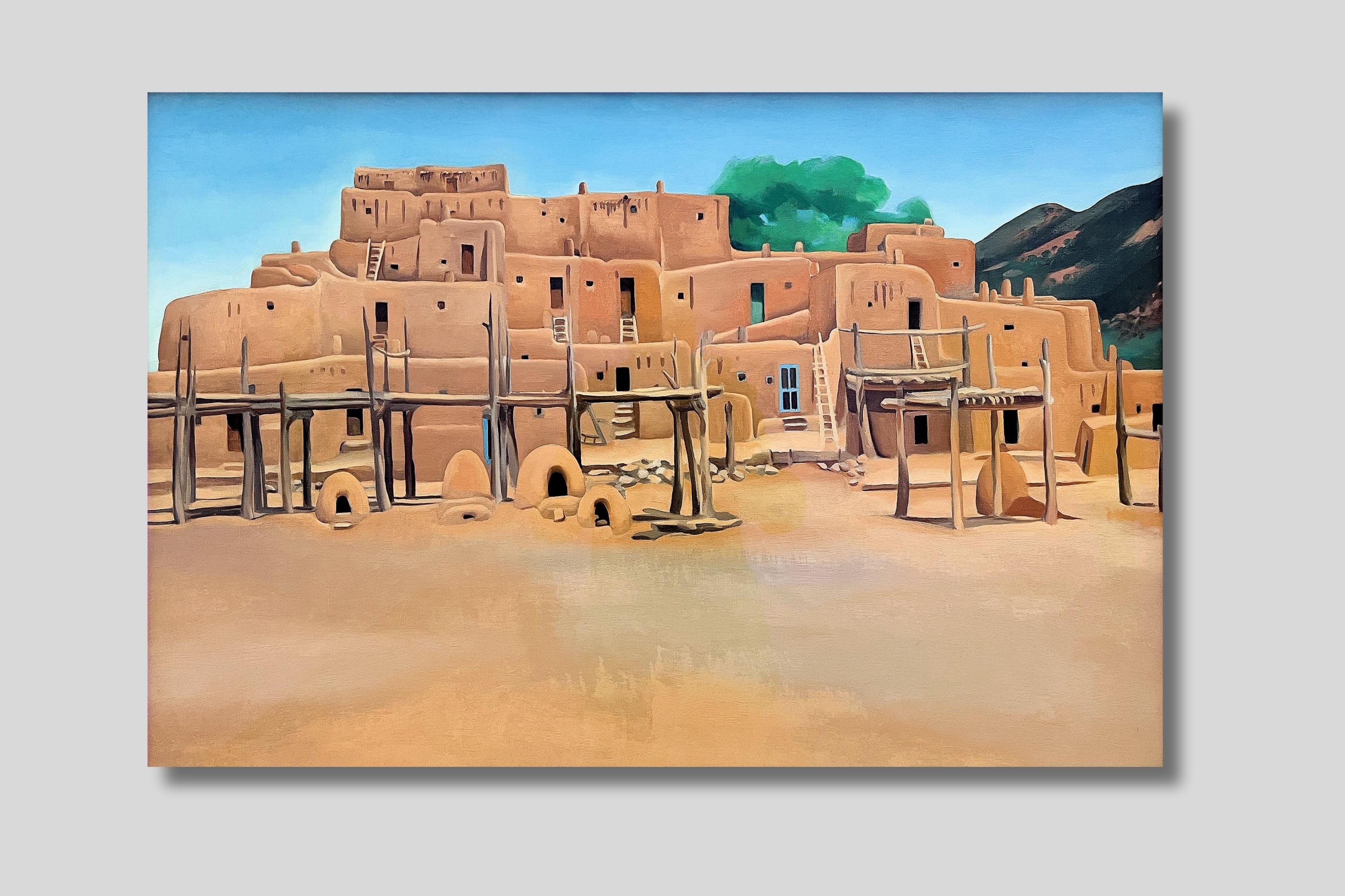 Taos Pueblo Canvas Art Print: Georgia O'Keeffe Giclee Wall Decor