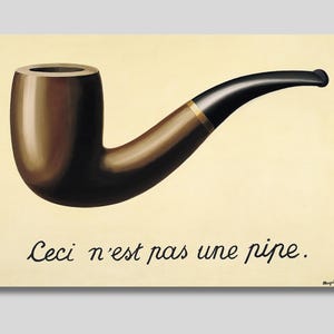 Ceci N’est Pas Une Pipe de Rene Magritte Canvas Wall Art, A Traição das Imagens, Cartaz de Exposição, Arte Moderna, Arte da Moda, Ideia para Presente