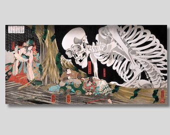 Takiyasha Summons Skeleton: Utagawa Kuniyoshi Japanese Art Canvas Print
