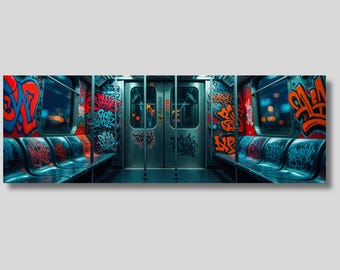 Graffiti Subway Canvas Wall Art: Urban Street Style Canvas for Modern Home Decor