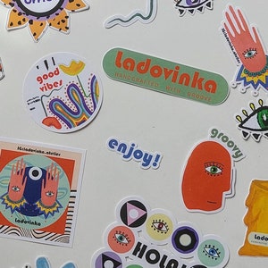 Boze oogstickers, laptopstickers, stickerpakket, bijensticker, leuke stickers, leuke stickers, decoratieve stickers, ontwerpstickers, kleurrijke stickers