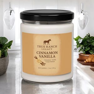 Cinnamon Vanilla Soy Candle | Cozy Atmosphere, Home Decor, Gift for Her, Relaxation, Holiday Scent