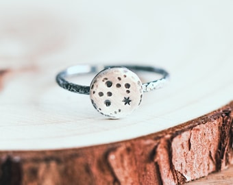 Full moon - moon ring - Moon stacking ring - stacker ring