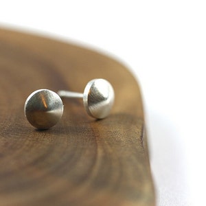 studs, posts, sterling silver, tiny, earrings, spinning top image 1