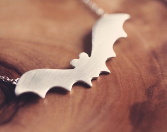 Halloween jewelry - Bat necklace - Halloween necklace -  sterling silver