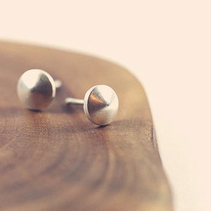 studs, posts, sterling silver, tiny, earrings, spinning top image 2