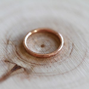 14k rose gold filled stacking ring hammered pink gold image 3