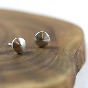 studs, posts, sterling silver, tiny, earrings, spinning top image 4