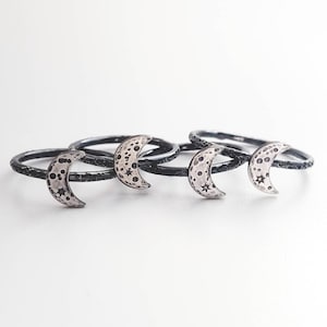 Mond ring - Mond Ring - Mond Stapelring - Halbmond