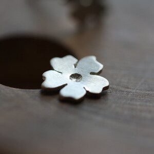 Tiny cherry blossom post earrings in sterling silver image 3