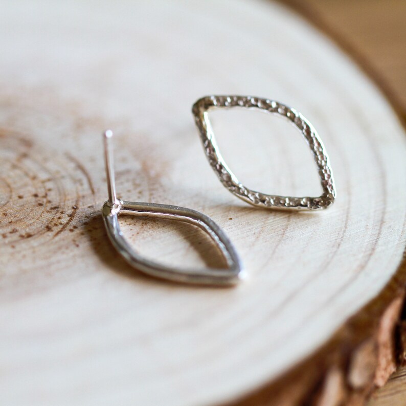 Textured stud earrings posts geometric boucles d'oreilles textured sterling silver image 5