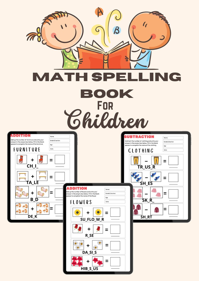 Spelling Math Science Problem Printable Math Spelling Activity Worksheets for Kids | Maths | Spelling ...
