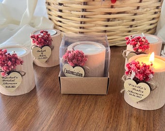 60 pcs Personalized Wooden Tealight Holder,Wedding Favors for Guest in Bulk,Rustic Wedding Favors,Bridal Shower Favors,Candle Wedding Favors