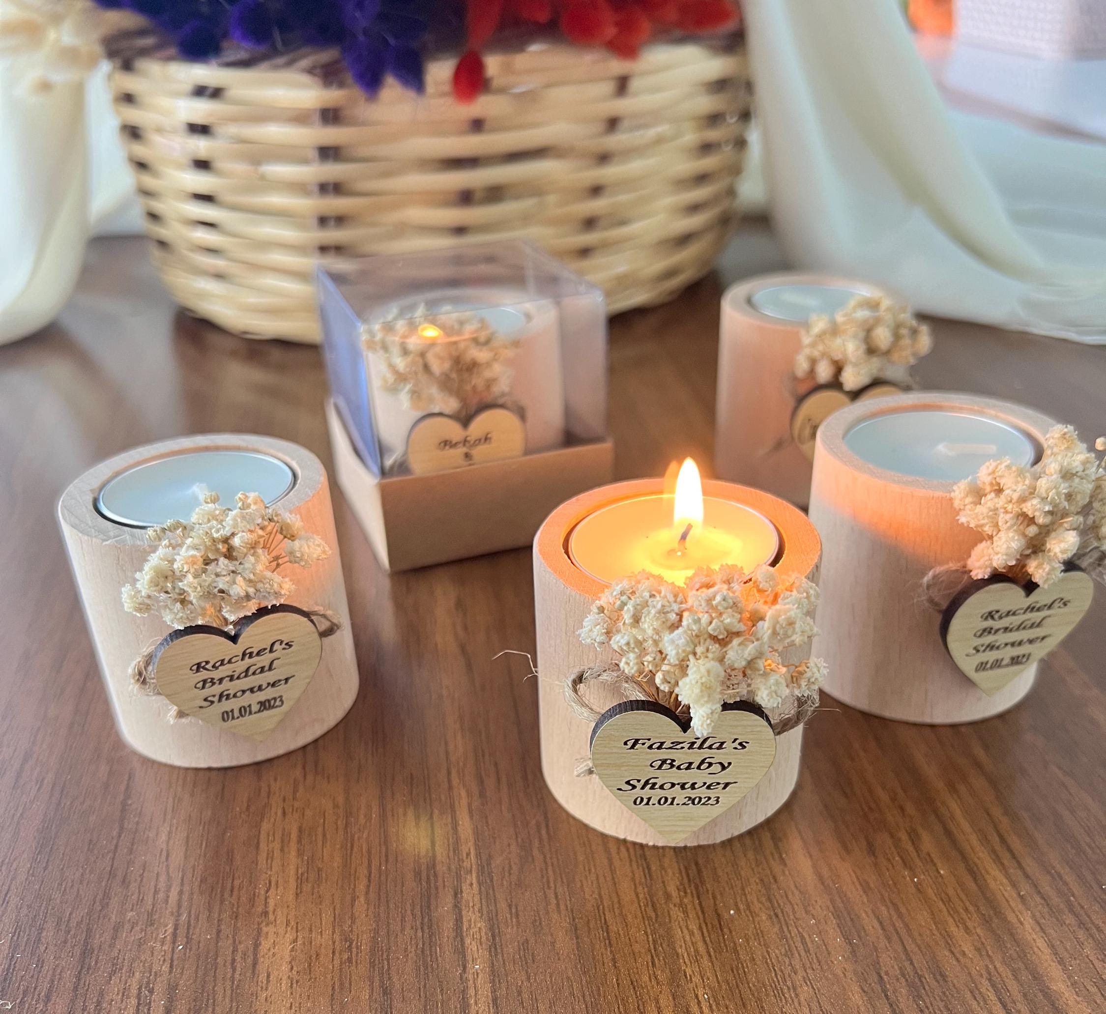 50 pcs Personalized Candle Wedding Favor, Wedding Favors for Guests in Bulk, Wedding Gifts for Guests, Rustic Wedding, Bridal Shower Favors