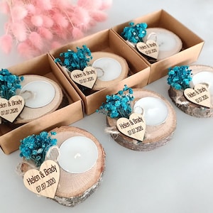 Personalized Wooden Tealight Holder, Wedding Favors for Guest in Bulk, Rustic Wedding Favors, Bridal Shower Favors, Candle Wedding Favors