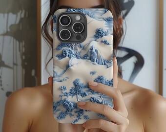 MagSafe 3D clay art French toile de jouy magnetic Magsafe iPhone tough case,  iPhone 13 14 15 16 case