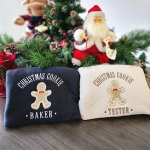 Christmas Embroidered Sweatshirt Festive Family Matching Pullover Holiday Sweater Winter Casual Celebration Wear Cozy Couples Matching Funny