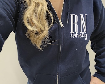 Custom Nurse Sweatshirt Embroidered Medical Apparel Healthcare Worker Gift Personalized Embroidered Nurse Sweater RN Hospital Quarter Zip