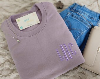 Monogrammed Custom Embroidered Sweater Personalized Crewneck Custom Monogram Embroidered Sweatshirt Personalized Sweater Gift For Her