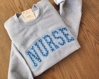 Personalized Nurse Sweatshirt Healthcare Wear Nursing Student Graduation Gift Hospital Employee Uniform Casual Work Custom Medical Crewneck