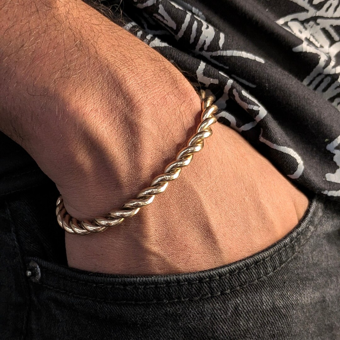Handcrafted Twisted Copper Bracelet for Men and Women Anniversary Gift