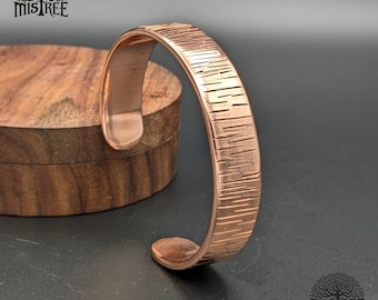 Handcrafted Hammered Copper Cuff: 12mm Chiseled Bangle