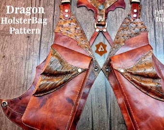 Leren drakenholster tas pdf patroon / leren pdf patroon / schouderholster tas maken