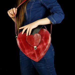 PDF-Schnittmuster für eine Lederhandtasche in Herzform, DIY-Handtasche mit Anleitungsvideo