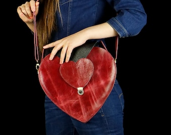 Leather Heart Handbag PDF Pattern, DIY Purse with Instructional Video