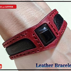 Leather Bracelet pdf Pattern, Gemstone & Minimalist Cuff pattern, leather cuff pdf pattern, leather patterns pdf