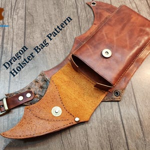 Leather Dragon Halftertasche pdf Schnittmuster / Leder pdf Schnittmuster / DIY Bastelbogen Schultertasche