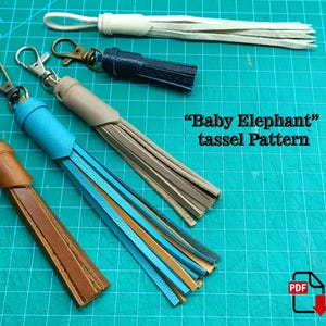 Leather"Baby elephant " Tassel Pattern/ leather tassel pattern /leather keychain pdf pattern/ beginner leather pattern/ pdf leather pattern