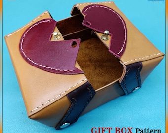 Patrón PDF para caja de regalo de cuero, elaboración de caja de cuero con "patrón de cuero pdf" y video instructivo.