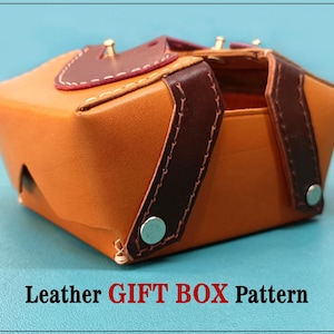 Leather Gift box pattern  /leather pdf box digital pattern /leather pdf pattern /diy leather crafting /vegetable-tanned leather pattern