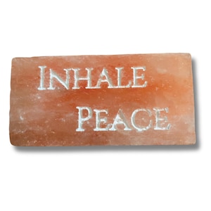 INHALE PEACE Engraved Salt Tile | Meditation Decor | Wellness Gift