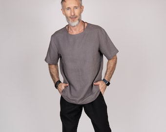 Belgian Linen Men's Top - T-Shirt for Man - Basic Men Top - Casual Shirts - 30 Colors