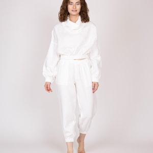 Belgian linen women&#39;s casual set. 30 colors. All sizes. - Linen sweater and pants. Women&#39;s linen set. Two piece linen set for women.