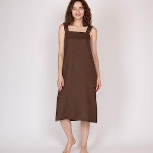 Belgian linen dress. 30 colors. All sizes. - Linen dresses. Square neck dress. Linen tank dress. Linen clothing. Sleeveless dresses.