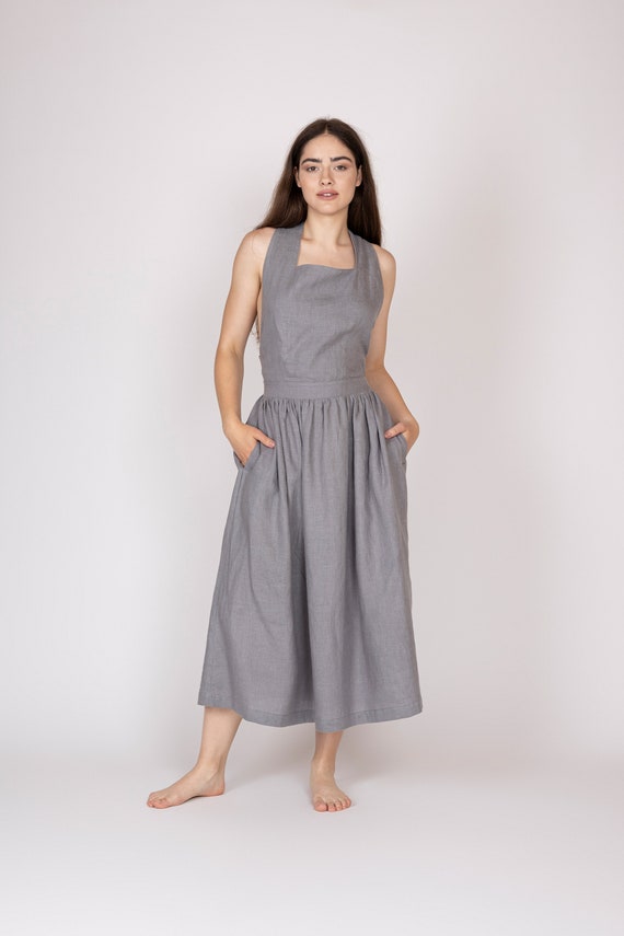 oversize linen dress Cotton Linen Tunic Dress Long Sleeve Oversized Relaxed Fit  AvelineModa