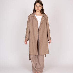 Belgian linen kids&#39; coat. 30 colors. All sizes. - Teens&#39; trench. Coats for children. Kids linen coat. Girl summer jacket. Kids trench coats.