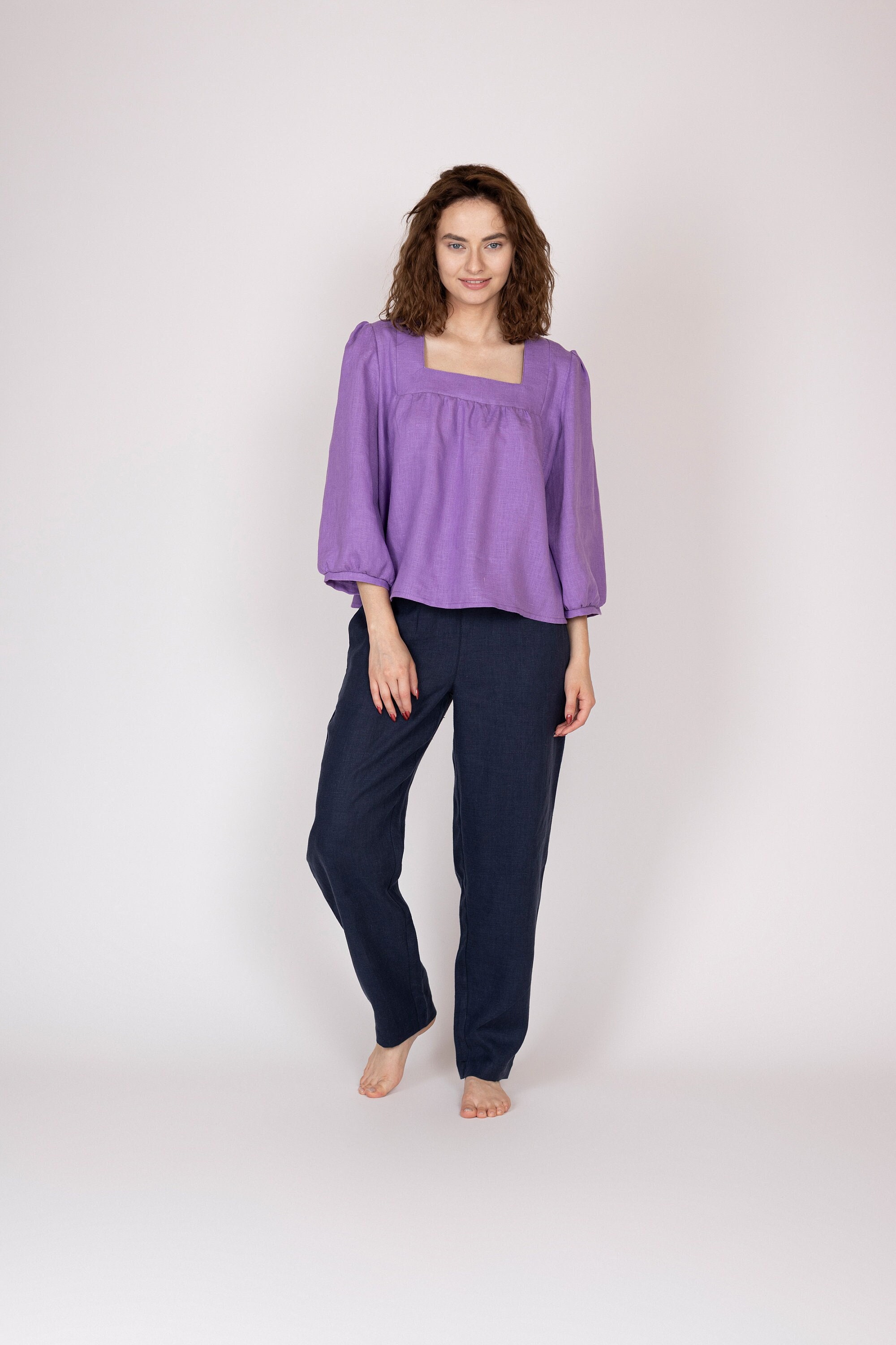 Amazon.com: Women's Fall Tops Flare 3/4 Sleeve Shirts V-Neck