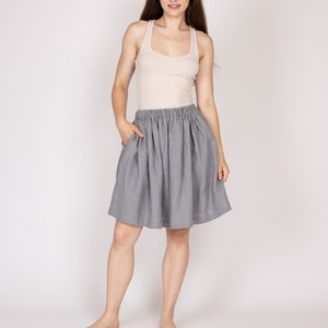 Belgian linen skirt. 30 colors. All sizes. - Linen skirts. Flax skirts. Silver skirt. Summer linen skirts. A shape skirt. Medium skirt.
