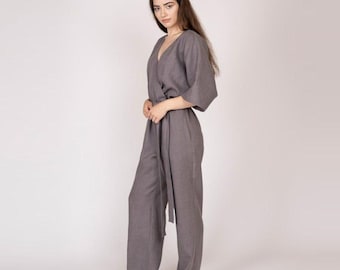 Belgian Linen Women's Overall - European Flax Romper - Jumpsuits for Women - 30 Colors