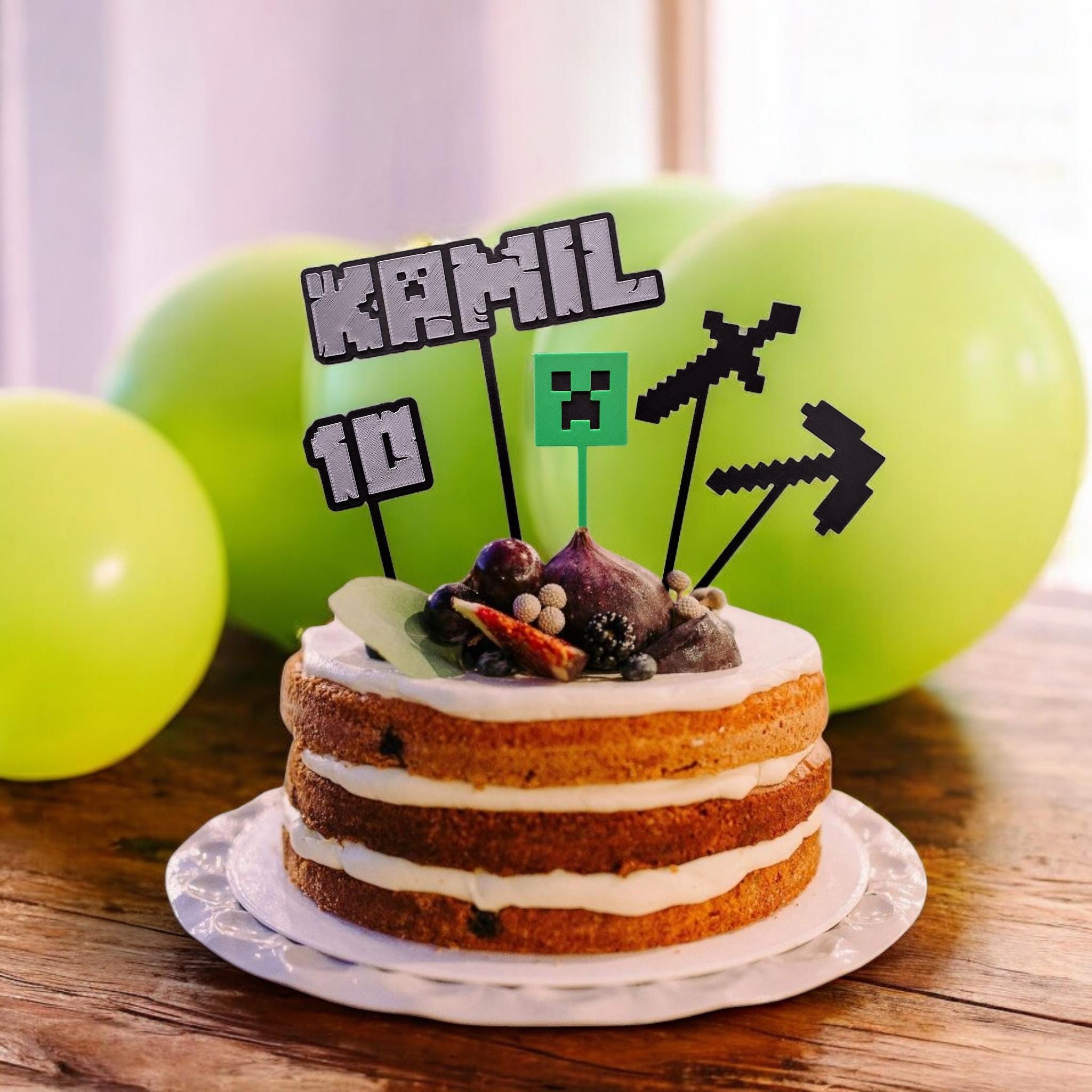 Minecraft Personalized Cake Topper Set