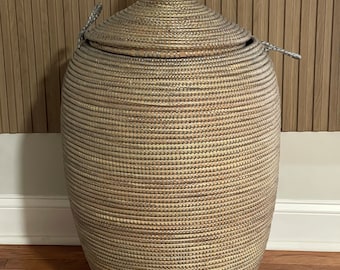 Laundry hamper decorative baskets handmade baskets African baskets home decor organic home decor neutral home decor neutral bedroom
